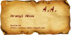 Aranyi Absa névjegykártya